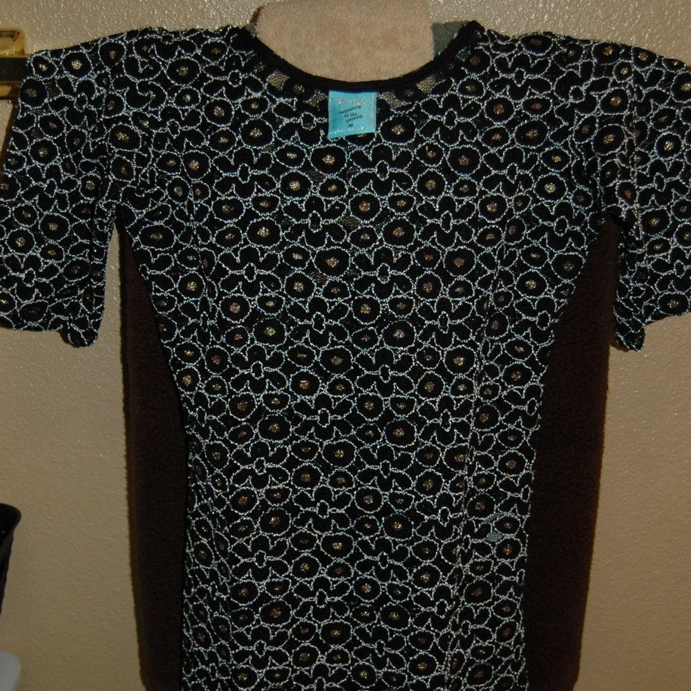 Black Lace, Gold Trim Top